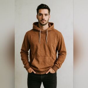Le 31 Faux Brown Suede Hoodie